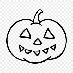 Halloween Outline Pumpkin Scary Face PNG