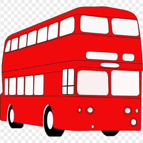 Cartoon Clipart Red British Bus HD PNG