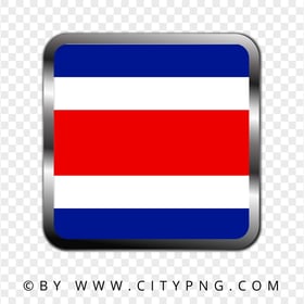 Costa Rica Square Metal Framed Flag Icon PNG