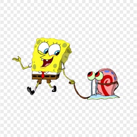 HD Spongebob Walking With Gary Characters Transparent PNG