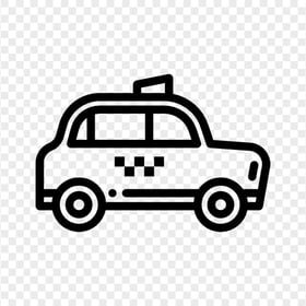 Black Outline Taxi Cab Side View Icon PNG