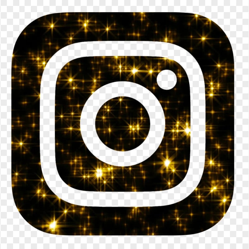 HD Aesthetic Black & Gold Glowing Instagram Logo Icon PNG