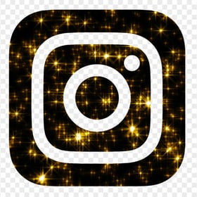 HD Aesthetic Black & Gold Glowing Instagram Logo Icon PNG