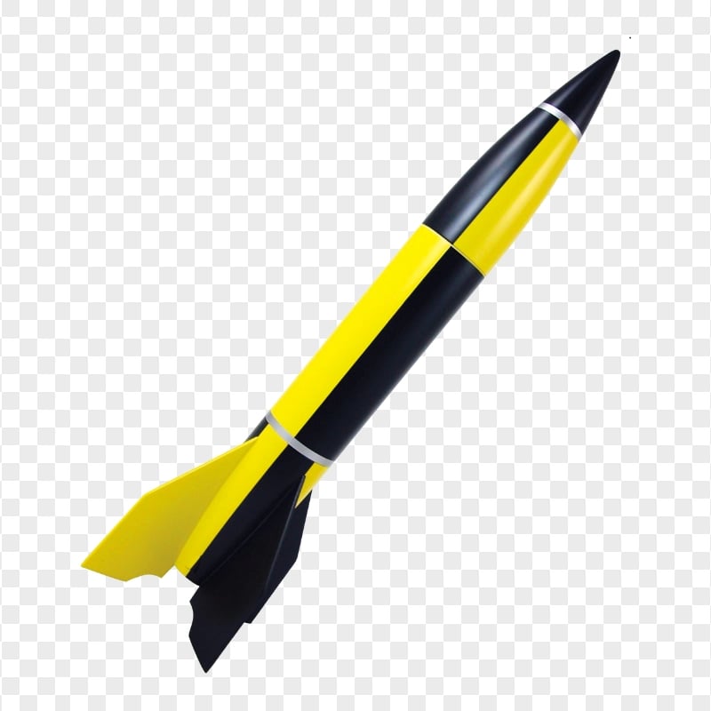 Transparent HD Black & Yellow Rocket | Citypng