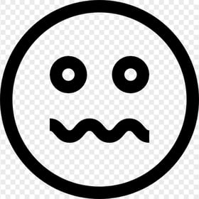 Black And White Emoji Emoticon Sick Face Icon