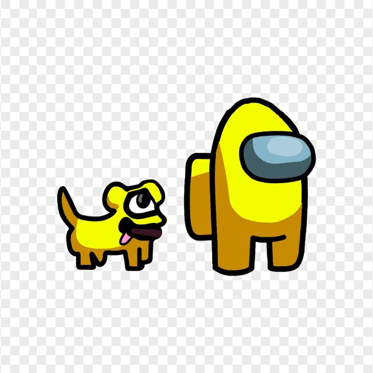 HD Yellow Among Us Character Pet Dog PNG