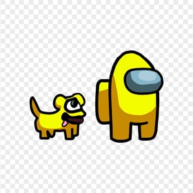 HD Yellow Among Us Character Pet Dog PNG