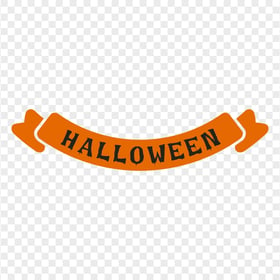 PNG Halloween Orange Ribbon Banner Logo