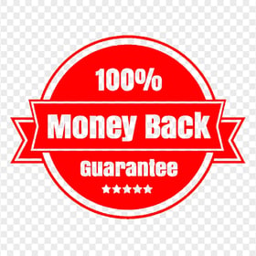 Money Back Guarantee Red Badge Label PNG IMG