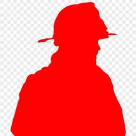 HD Red Firefighter Fireman Silhouette PNG