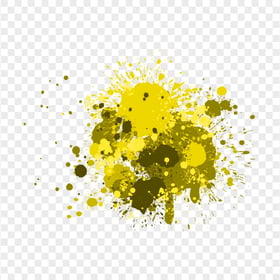 HD Yellow and Mustard Abstract Paint Splatter Transparent PNG