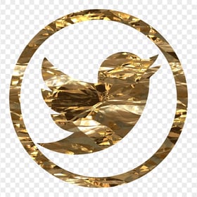 HD Gold Crystal Round Twitter Icon PNG