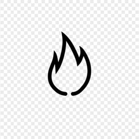 Outline Fire Flame Black Icon PNG