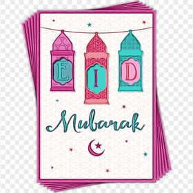 English Eid Mubarak Pink Greetings Design