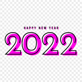 HD Creative Pink & Black Happy New Year 2022 PNG