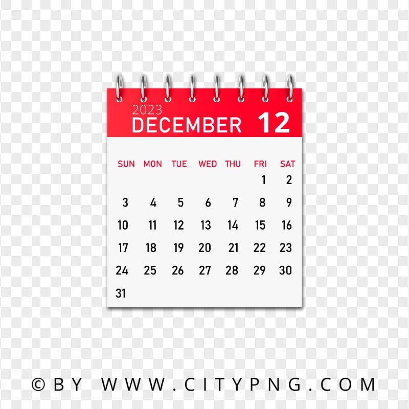 December 2023 Graphic Calendar FREE PNG | Citypng