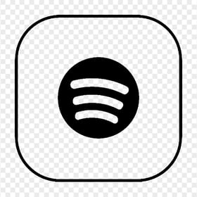Download Outline Spotify Square App Icon PNG