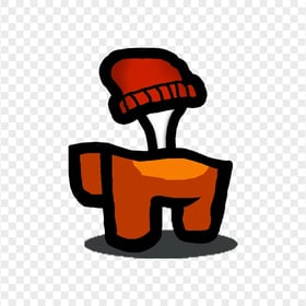 HD Crewmate Among Us Orange Character Bone With Beanie Hat PNG