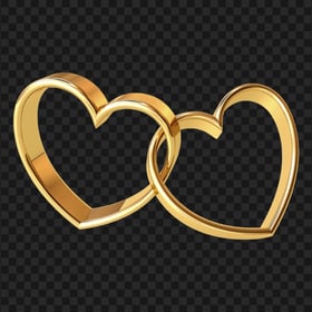 Gold Love Wedding Two Double Rings PNG