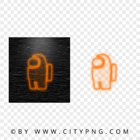 HD Orange Neon Among Us Character PNG