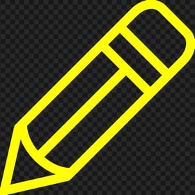 HD Yellow Outline Angle Short Pencil Icon PNG