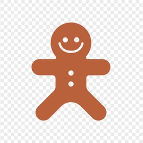 Smiling Gingerbread Man Brown Icon PNG