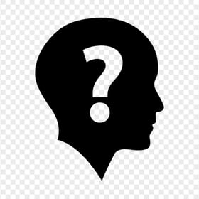 Head Black Silhouette Contains Question Mark Icon PNG