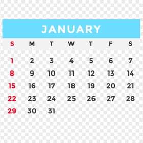 HD January 2023 Calendar Transparent PNG