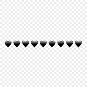 HD Black Hearts Emoji Horizontal Border PNG