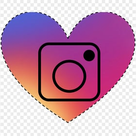 Instagram Logo Black Outline Heart Background