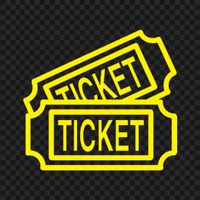 PNG Yellow Outline Ticket Pass Icon