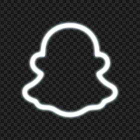 HD White Snapchat Neon Logo PNG