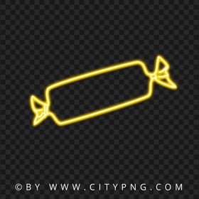 Yellow Wrapped Candy Light Neon PNG