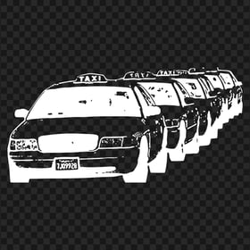White Grunge American Taxi Rank Image PNG