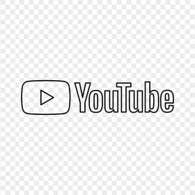 HD Youtube YT Black Outline Logo PNG