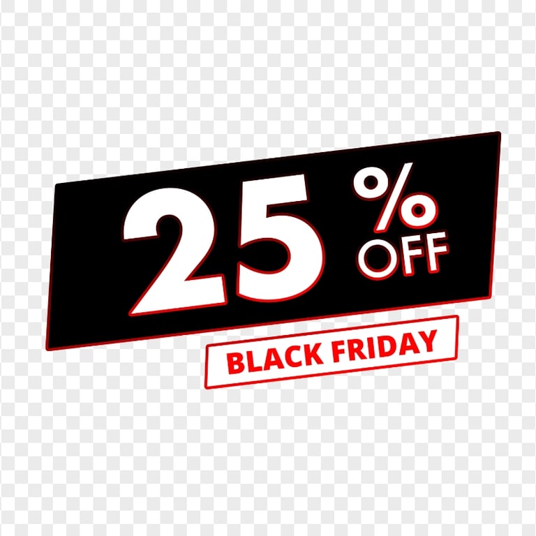 Download 25% Off Sale Black Friday Discount Sign PNG