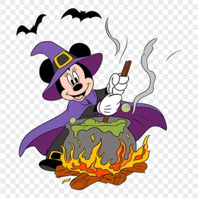 Mickey Mouse Halloween Cauldron Cartoon Illustration