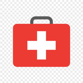 Red Flat First Aid Medical Emergency Handbag Icon