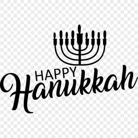 HD Happy Hanukkah Candles Black Logo PNG