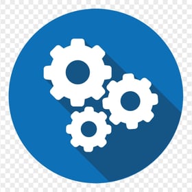 Blue & White Gears Settings Round Icon