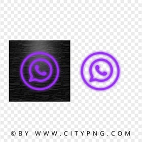 HD Purple Neon Outline Whatsapp Wa Round Circle Logo Icon PNG