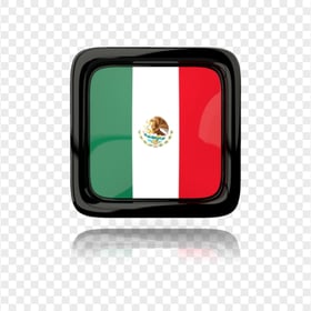 Square Mexico Flag Button Icon FREE PNG