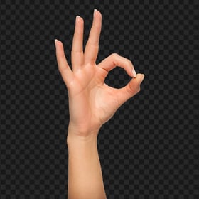 HD Right Hand Ok Gesture sign Transparent PNG