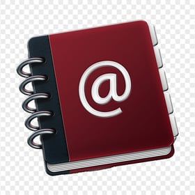 Red Email Address Book Icon FREE PNG