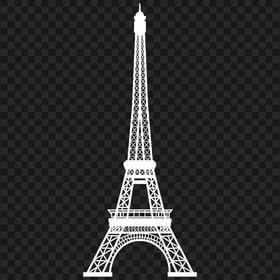 FREE White Eiffel Tower Silhouette PNG