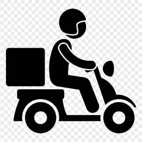Scooter Moto Motorcycle Delivery Black Icon HD PNG