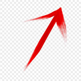 Arrow Brush Stroke Top Up Right Red Color PNG