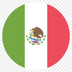 Round Circular Mexico Flag Icon FREE PNG