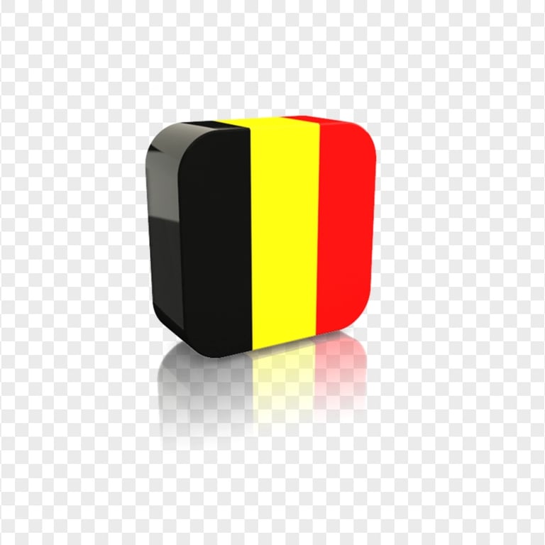 Square 3D Belgium Flag Icon PNG