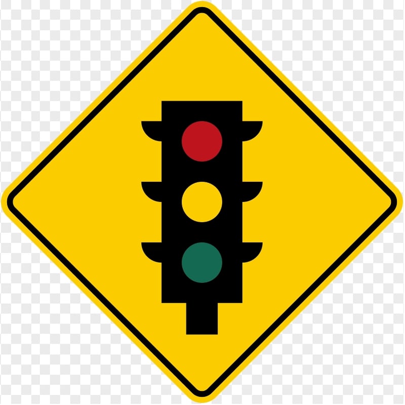 Fern Uafhængighed misundelse Traffic Light Caution Warning Signage Driving Road | Citypng